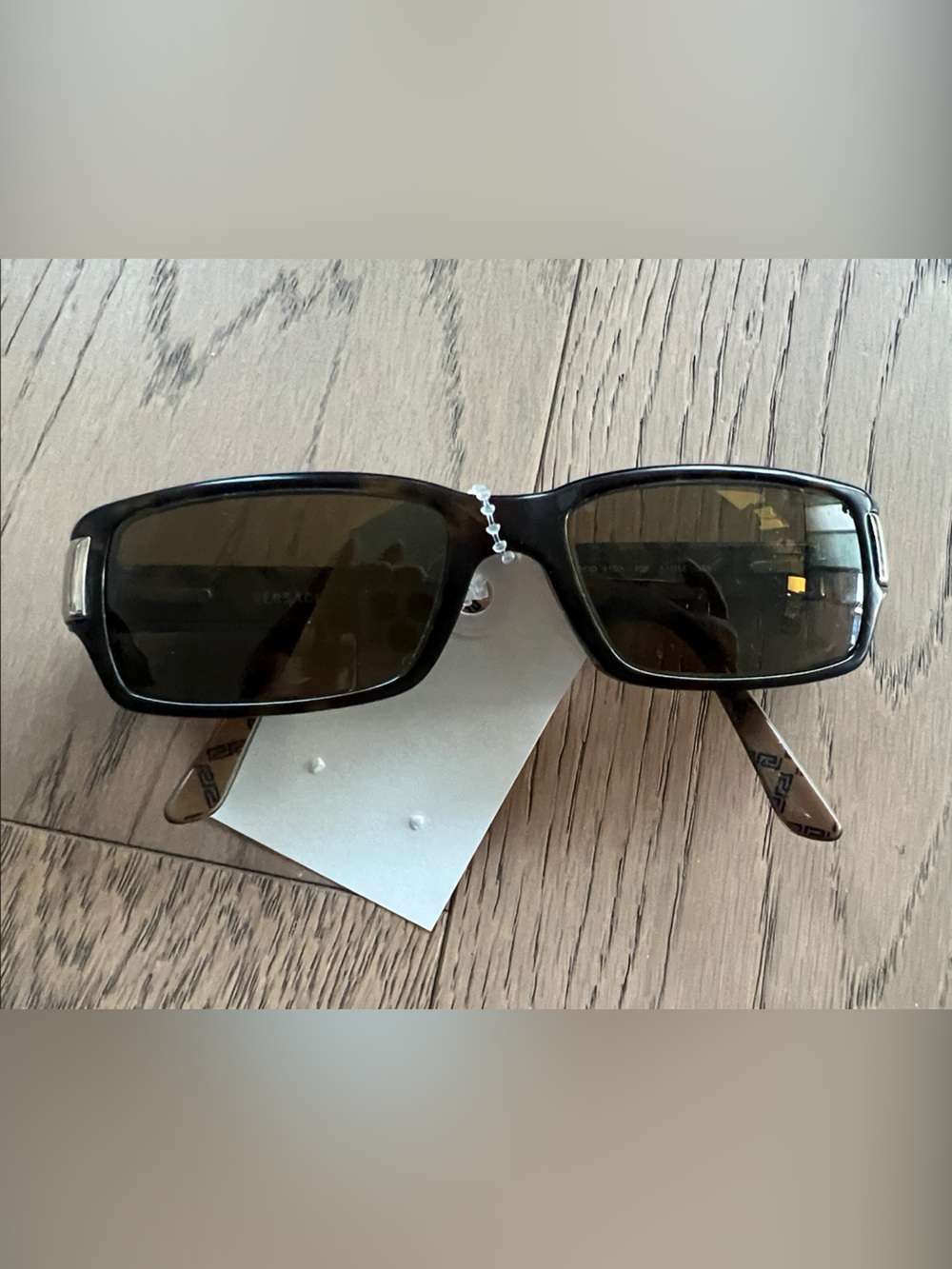 Versace Tortoiseshell Rectangular Sunglasses